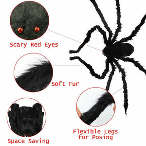 35" Spider Halloween Decor Haunted House Prop Indoor Outdoor Giant Scary Party