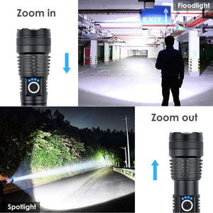 Rechargeable LED Flashlight, Super Bright 10000 Lumens Flashlights High Lumens with 26650 Batteries
