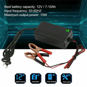 Portable 12V Auto Car Battery Charger Truck Trickle Maintainer Boat Motorcycle