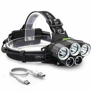 🔥 Hot Deal Headlamp 5X T6 LED 250000LM Rechargeable Head Light Flashlight Torch Lamp
