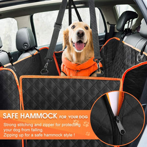 🌟BIG SALE🌟Dog Car Seat Cover for Back Seat, Waterproof Seat Protector Scratchproof Pet Hammock with 4 Bags Side Flaps,