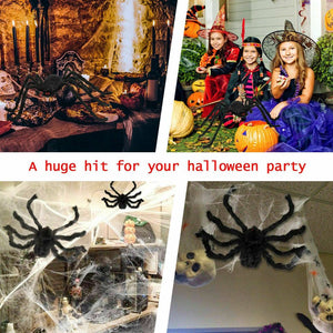 35" Spider Halloween Decor Haunted House Prop Indoor Outdoor Giant Scary Party