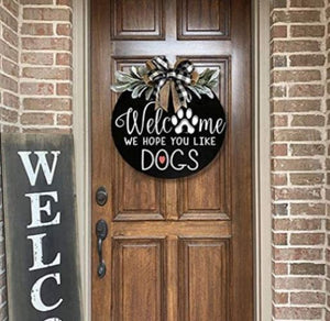 Welcome Wreath Sign for Farmhouse Front Porch Decor, Door Hanging with Premium Greenery
