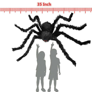 35" Spider Halloween Decor Haunted House Prop Indoor Outdoor Giant Scary Party