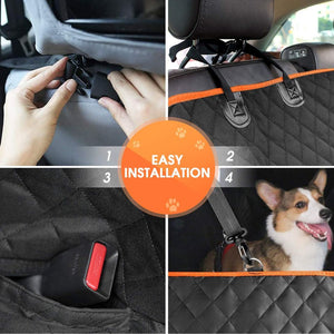 🌟BIG SALE🌟Dog Car Seat Cover for Back Seat, Waterproof Seat Protector Scratchproof Pet Hammock with 4 Bags Side Flaps,
