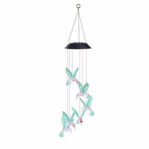 Solar !! Hummingbird Wind Chimes !! Colors Changing Waterproof for Garden Patio Yard Home Decoration