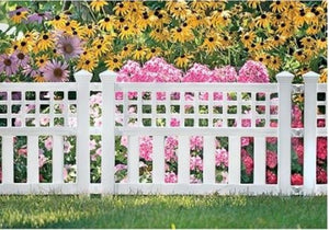 Suncast Outdoor Garden Grand View Fence Border Panels, 3-Pack, White (1.50 x 24.00 x 20.50 Inches)