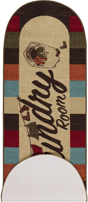 👍 GRAB IT NOW 👍Laundry Collection Checkered Border Non-Slip Rubber Back Runner Rug, Oval, 20" x 59", Multicolor