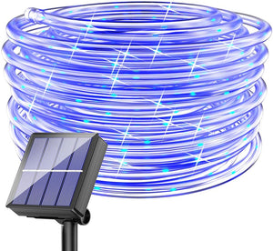 LED Rope Lights Outdoor Solar - 40FT 100 LED Tube Light 8 Modes Waterproof Flexible Solar