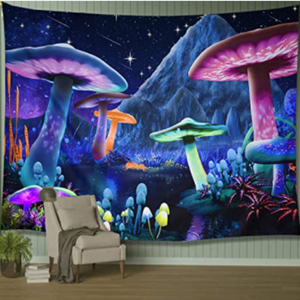Psychedelic Mushroom Wall Tapestry (51.2" × 59.1")