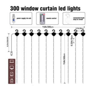 Multicolor Window Curtain String Lights