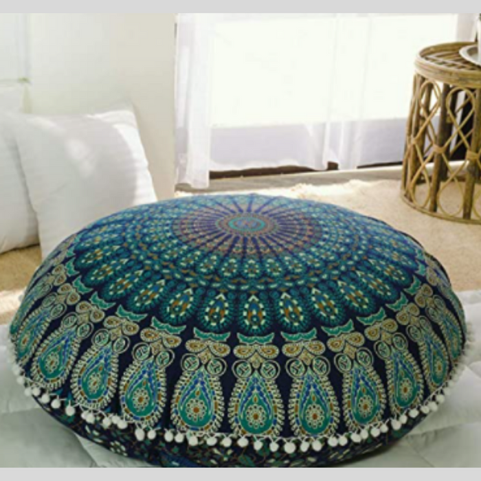 Large Hippie Mandala Floor Pillow Cover ( 32 Inches)