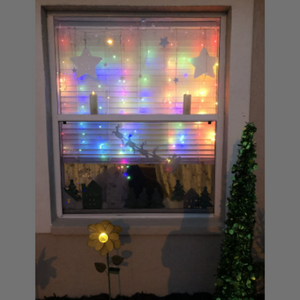 Multicolor Window Curtain String Lights