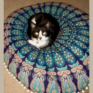 Large Hippie Mandala Floor Pillow Cover ( 32 Inches)