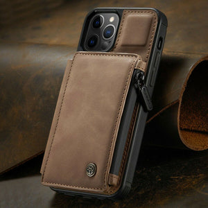 🔥FOR iPhone 13/12/11 Pro Max Leather Wallet Zipper Magnet Flip Cover Card Case🔥