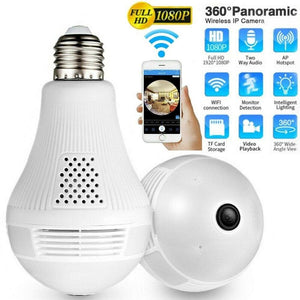 HD 1080P 360° Panoramic Hidden Wifi IP Camera Light Bulb Home Security Lamp Cam