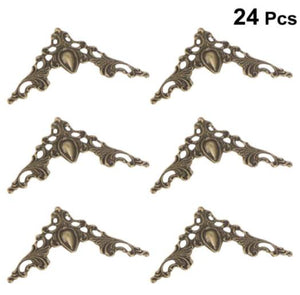 24 Pcs Corner Protector, Vintage Metal Book Corner (Antique Bronze)