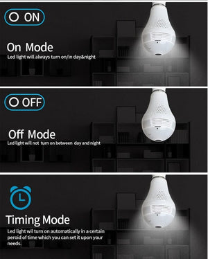 HD 1080P 360° Panoramic Hidden Wifi IP Camera Light Bulb Home Security Lamp Cam