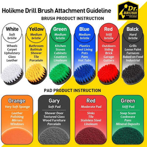 8 Piece Drill Brush Set for Cleaning - Power Scrubber Drill Brush Pad Sponge Kit