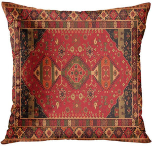 Set of 4 Oriental Persian Throw Pillow Covers 18x18 - Red Tribal