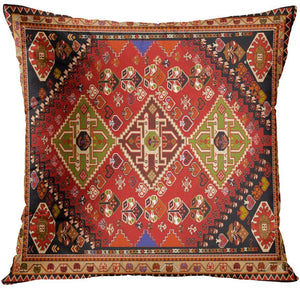 Set of 4 Oriental Persian Throw Pillow Covers 18x18 - Red Tribal
