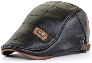 Adjustable PU Leather Ivy Men Cap