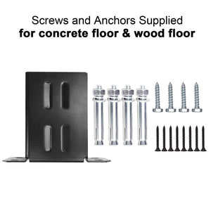 Set of 2 - 4x4 Wood Fence Post Anchor Base, 13GA Thick Steel and Black Powder Coated