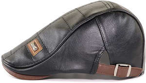 Adjustable PU Leather Ivy Men Cap