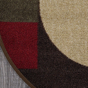 👍 GRAB IT NOW 👍Laundry Collection Checkered Border Non-Slip Rubber Back Runner Rug, Oval, 20" x 59", Multicolor