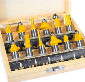 Router Bit 12 Pcs Set/Kit, 1/2" Shank