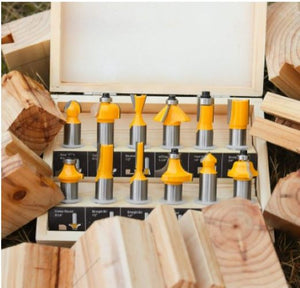 Router Bit 12 Pcs Set/Kit, 1/2" Shank