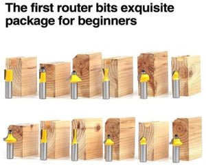 Router Bit 12 Pcs Set/Kit, 1/2" Shank