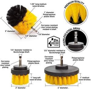 8 Piece Drill Brush Set for Cleaning - Power Scrubber Drill Brush Pad Sponge Kit
