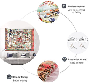 💥BEST SELLER ❗❗ Bohemian Decor Tapestry Floral Boho Mandala Wall Hanging Flowers Art for 51x 79
