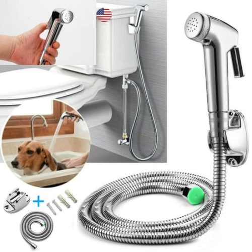 !! Toilet Bidet !! Sprayer Handheld Bathroom Shower Head T-adapter Hose Set