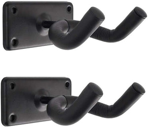Guitar Wall Mount Hanger Metal Square 2 Pack Hook Holder Stand with Screws - Guitar Hangers Hooks