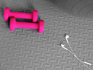 24pc 3/4" gray 24x24 exercise gym mats interlocking puzzle flooring tiles gymnastics padding cover