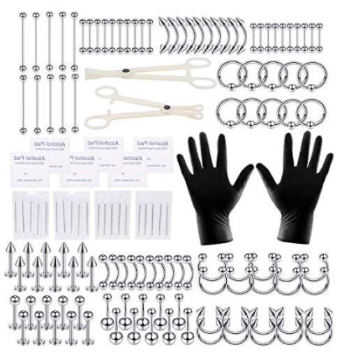 140 PCS Piercing Kit Stainless Steel14G 16G