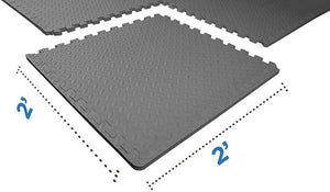 24pc 3/4" gray 24x24 exercise gym mats interlocking puzzle flooring tiles gymnastics padding cover