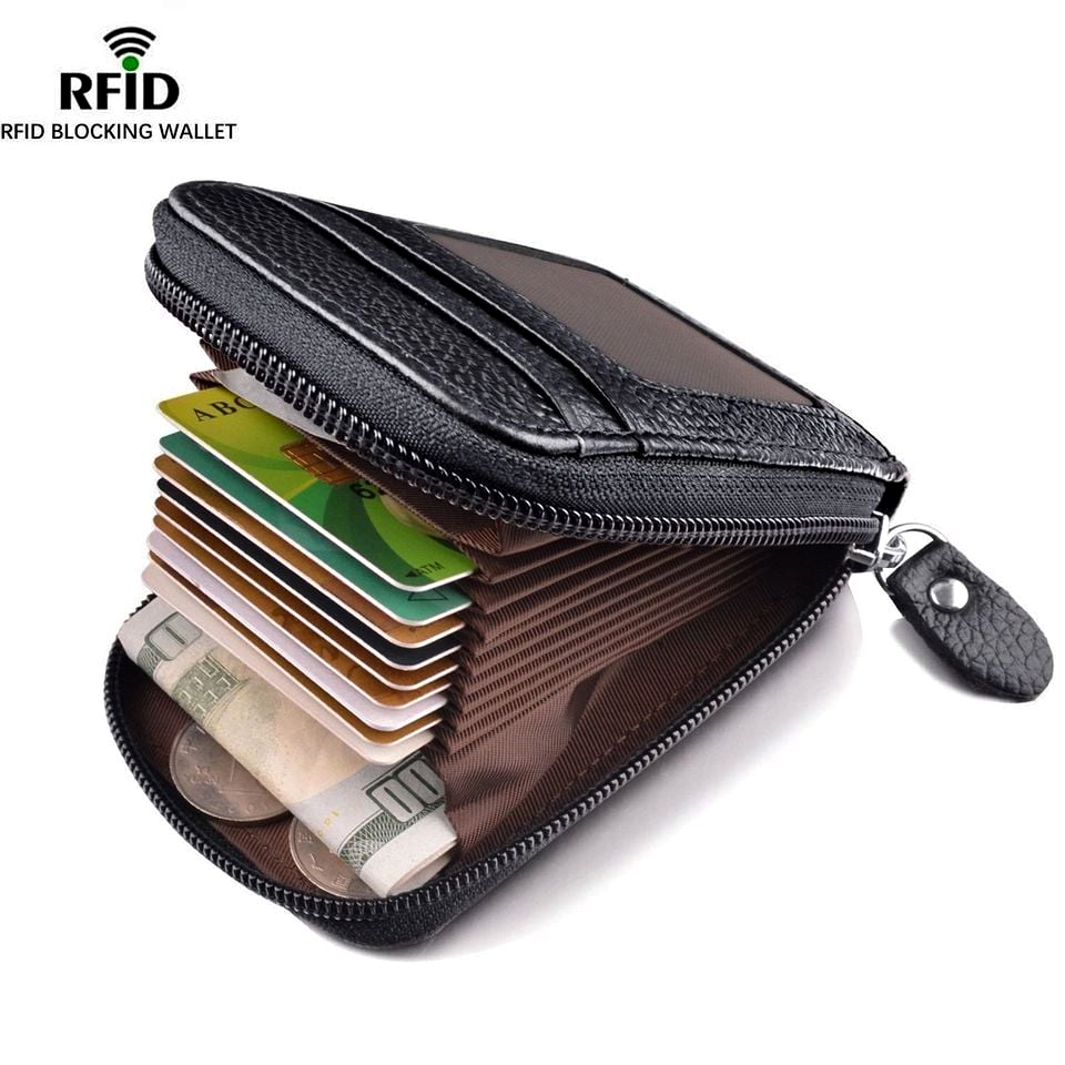 💥BEST SELLER ❗❗Men's Wallet - Genuine Leather Credit Card Holder RFID Blocking Zipper Pocket Christmas Anniversary Gift Ideas