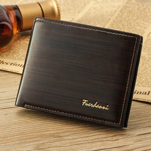 Leather Wallet for Men US Dollar Bill Wallet Credit Card Photo Holder Bifold USA (COFFEE)