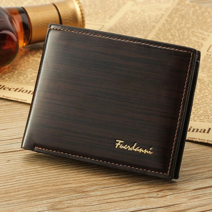 Leather Wallet for Men US Dollar Bill Wallet Credit Card Photo Holder Bifold USA (COFFEE)
