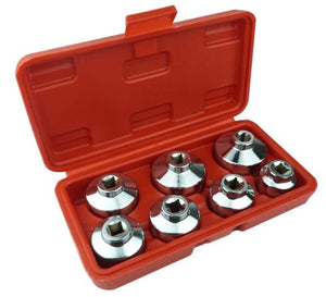 Heavy Duty 7-Piece Oil Filter Cap Wrench Tool Kit, Includes 24mm,27mm,29mm,30mm,32mm,36mm,38mm