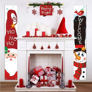 💯3pc Christmas Banner Decorations Welcome Merry Christmas Porch Sign Door Hanging Decor 71"💯