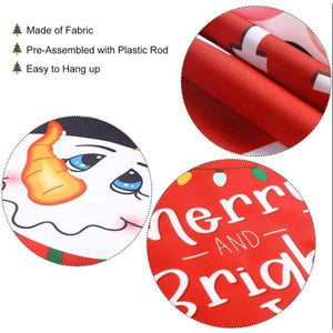 💯3pc Christmas Banner Decorations Welcome Merry Christmas Porch Sign Door Hanging Decor 71"💯