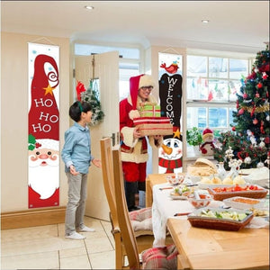 💯3pc Christmas Banner Decorations Welcome Merry Christmas Porch Sign Door Hanging Decor 71"💯