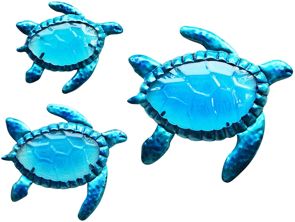 Sea Metal Turtle Hanging Wall Art Decor