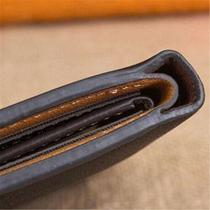 Leather Wallet for Men US Dollar Bill Wallet Credit Card Photo Holder Bifold USA (COFFEE)