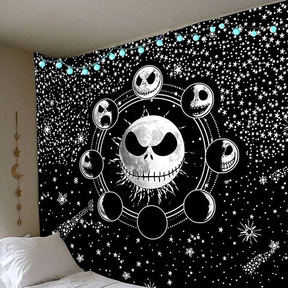 �BEST PRICE�Nightmare Before Christmas Tapestry, Tapestry Black Stars Tapistry Nightmare Before Christmas Tapestry For Bedroom,Living Room,Dorm Home