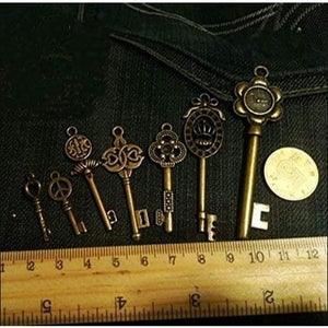 46PCS Antique Bronze Vintage Keys Charm Set